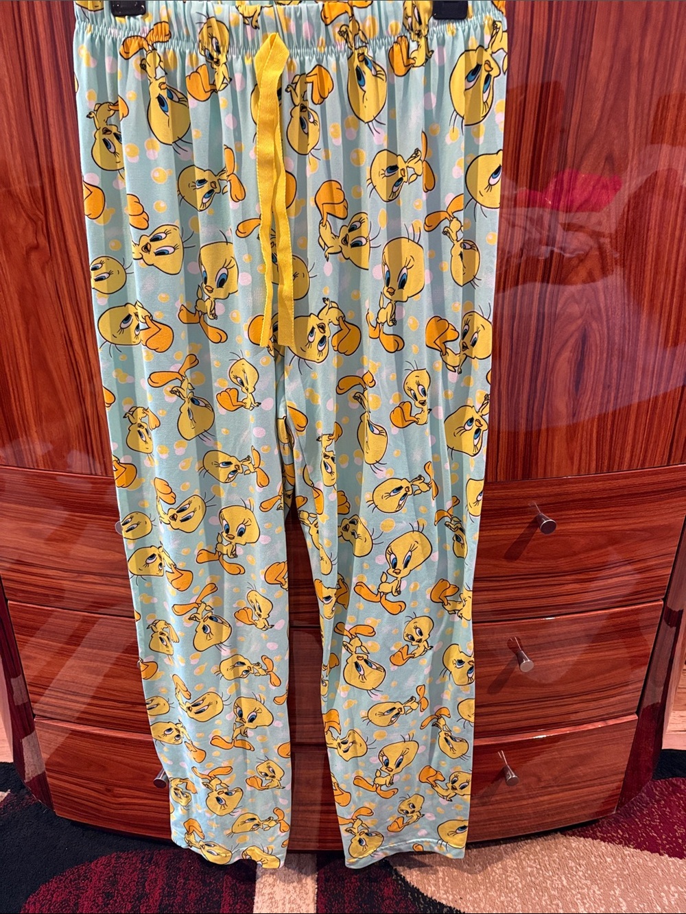 Warner Bros. Tweety Bird Light Blue and Yellow Pajama Pants new never used